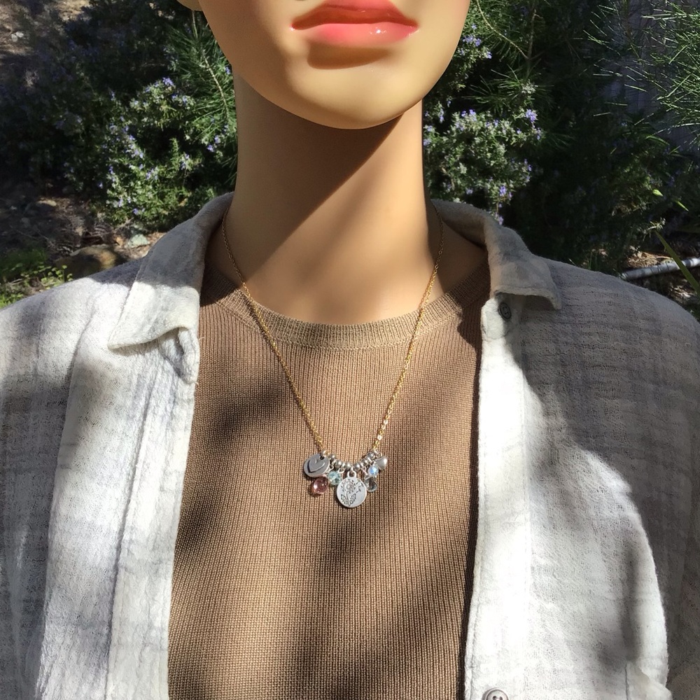 Sundance Charm dandelion heart gemstone Necklace - Picture 10 of 15